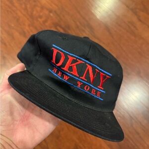 DKNY Black Cap with Red and Blue Embroidery